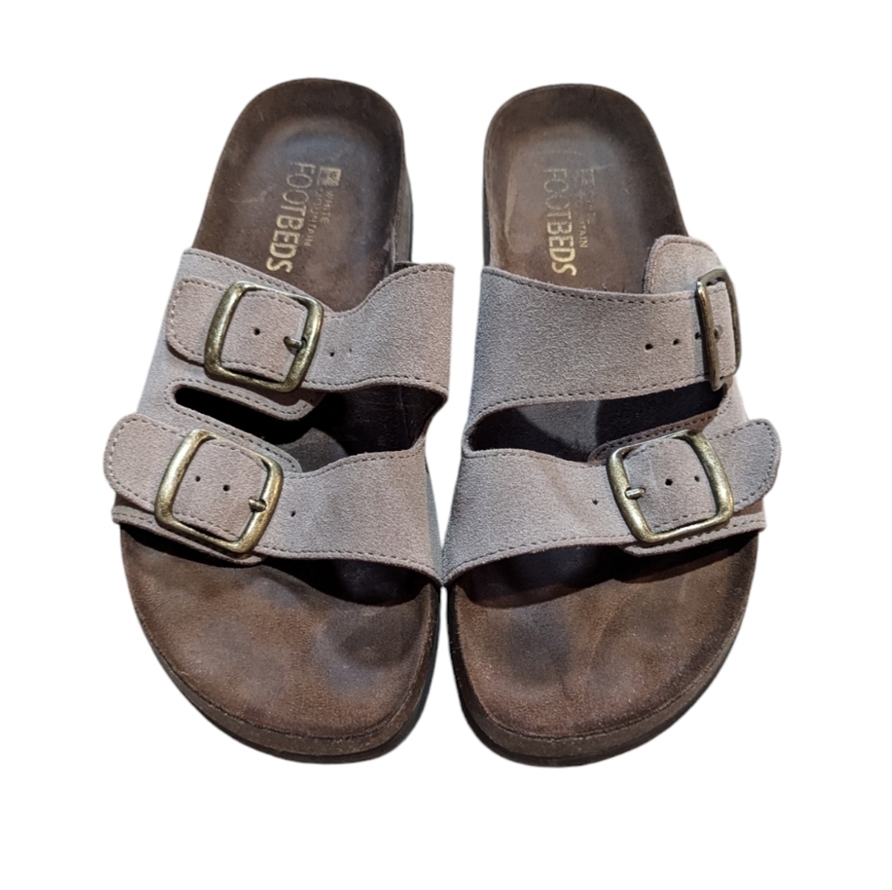White Mountain Footbeds Helga Slide Buckle Sandals Size 8